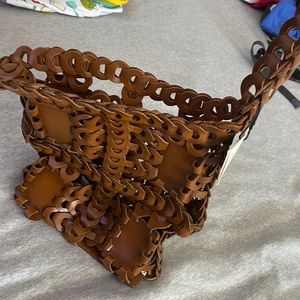 Funky brown purse. Very cute in the details